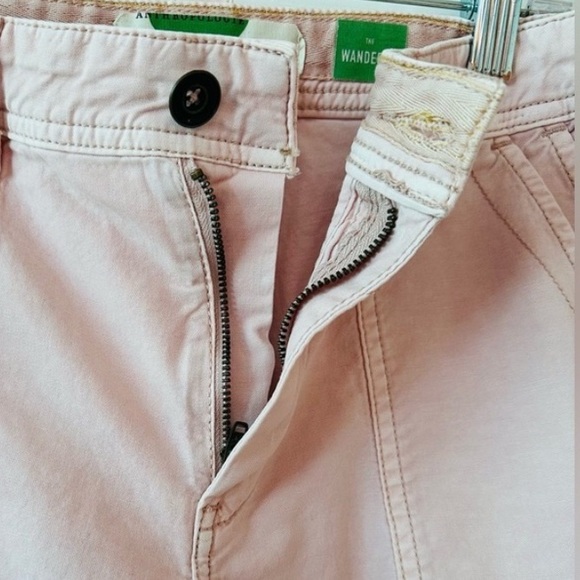 ANTHROPOLOGIE ~ Women’s Light Blush Pink High Waist Cargo Style Pants size 29 - Picture 4 of 8